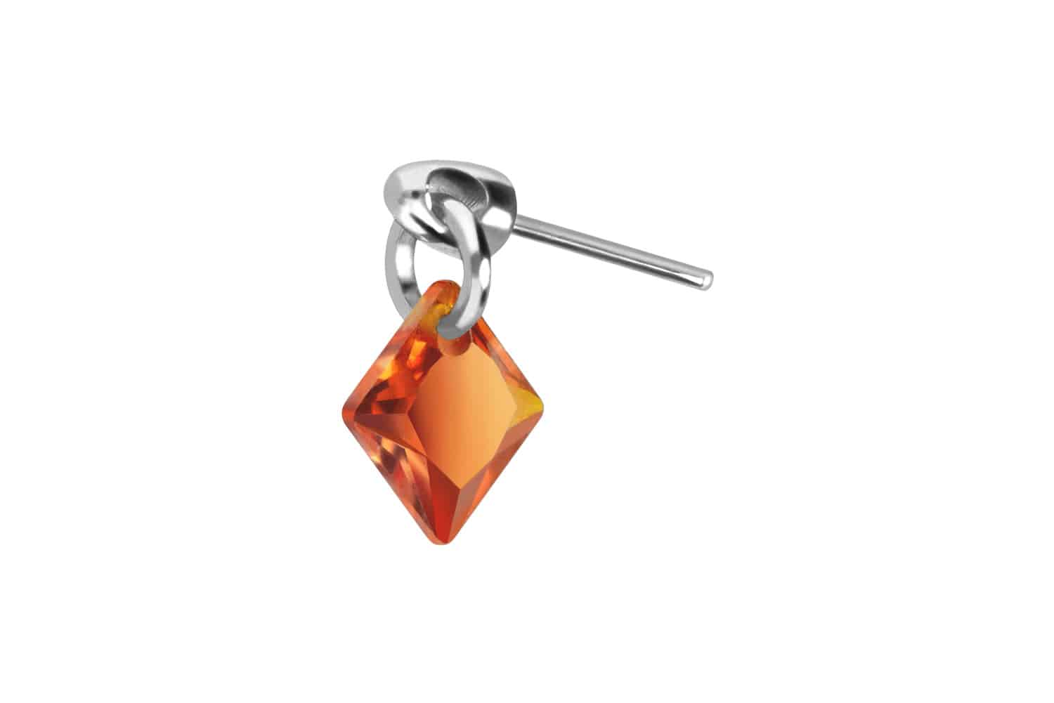Titan Aufsatz mit Push Pin KRISTALLQUADRAT von Piercingline